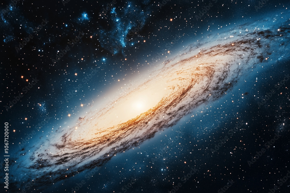 Fototapeta premium Galaxy, milky way, planet and space