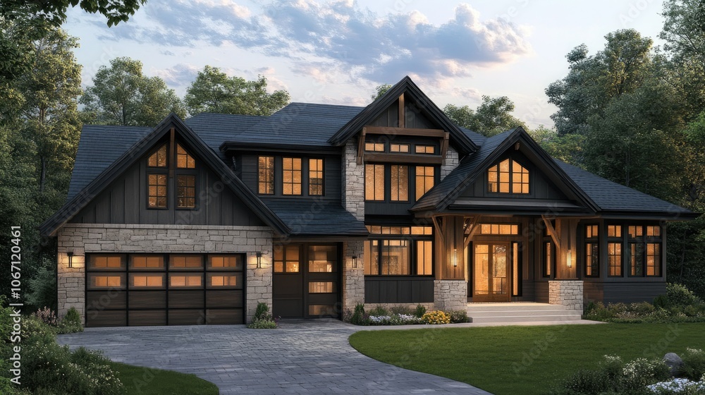 Modern Family Home with Elegant Architecture Modern Family Home with Elegant Architecture