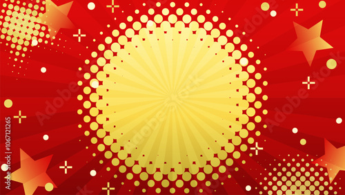 ポップでキラキラしたクリスマスの背景イラスト（クリスマスセールのバナー素材）