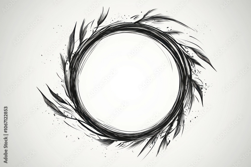 Abstract Circular Brushstroke Frame Abstract Circular Brushstroke Frame