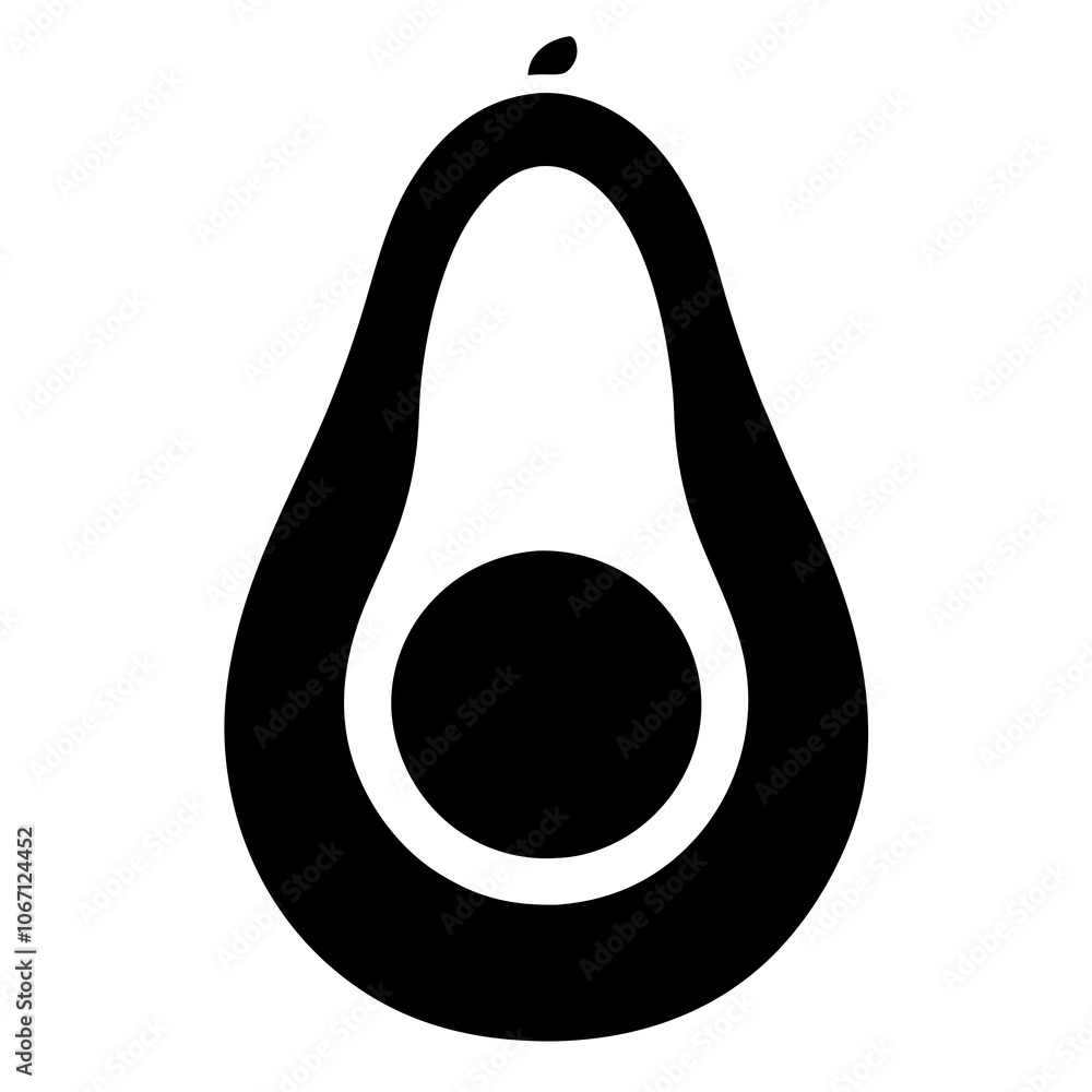 Silhouette art of an avocado vector illustration Silhouette art of an avocado vector illustration