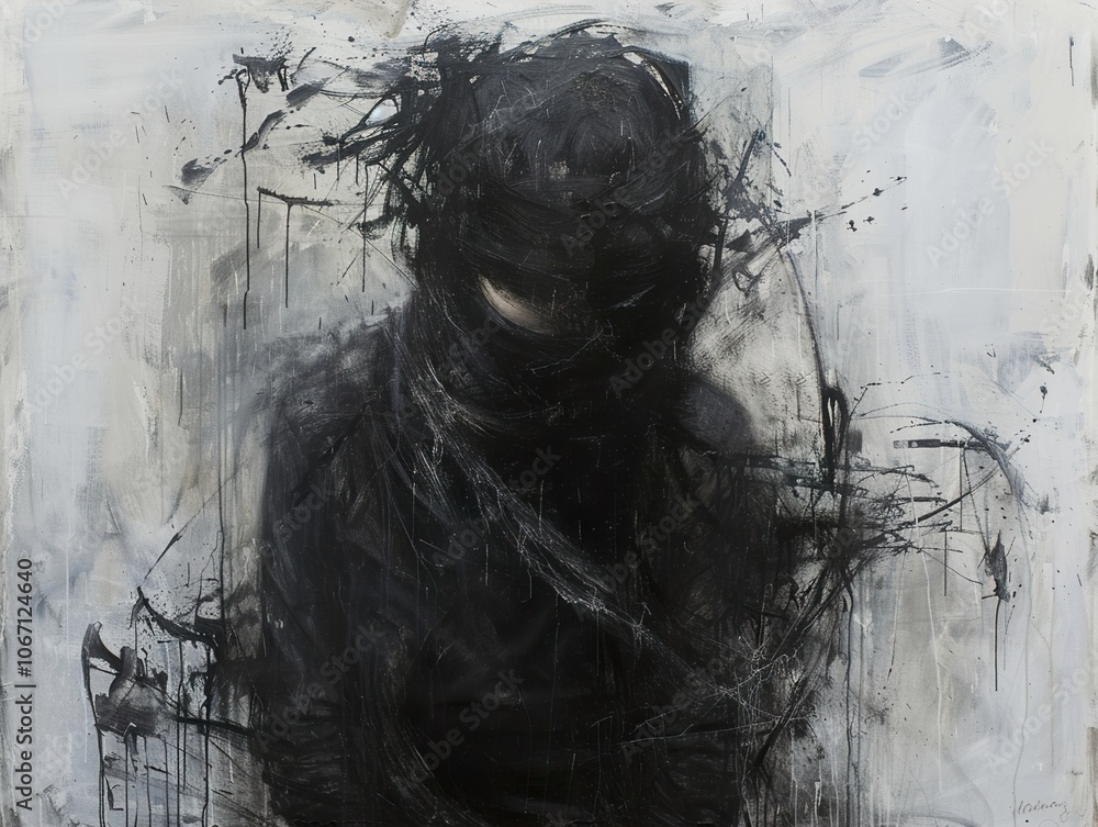 Abstract Portrait of a Hidden Figure: Exploring Emotional Depth Through Expressive Brushstrokes Abstract Portrait of a Hidden Figure: Exploring Emotional Depth Through Expressive Brushstrokes