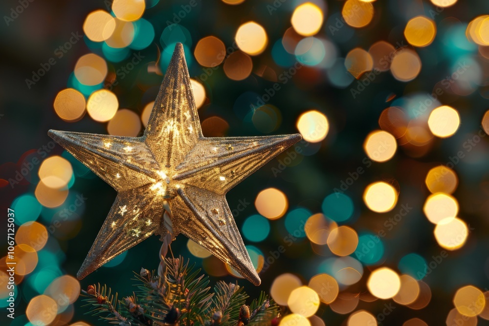 Sparkling Star Tree Topper Illustration Sparkling Star Tree Topper Illustration
