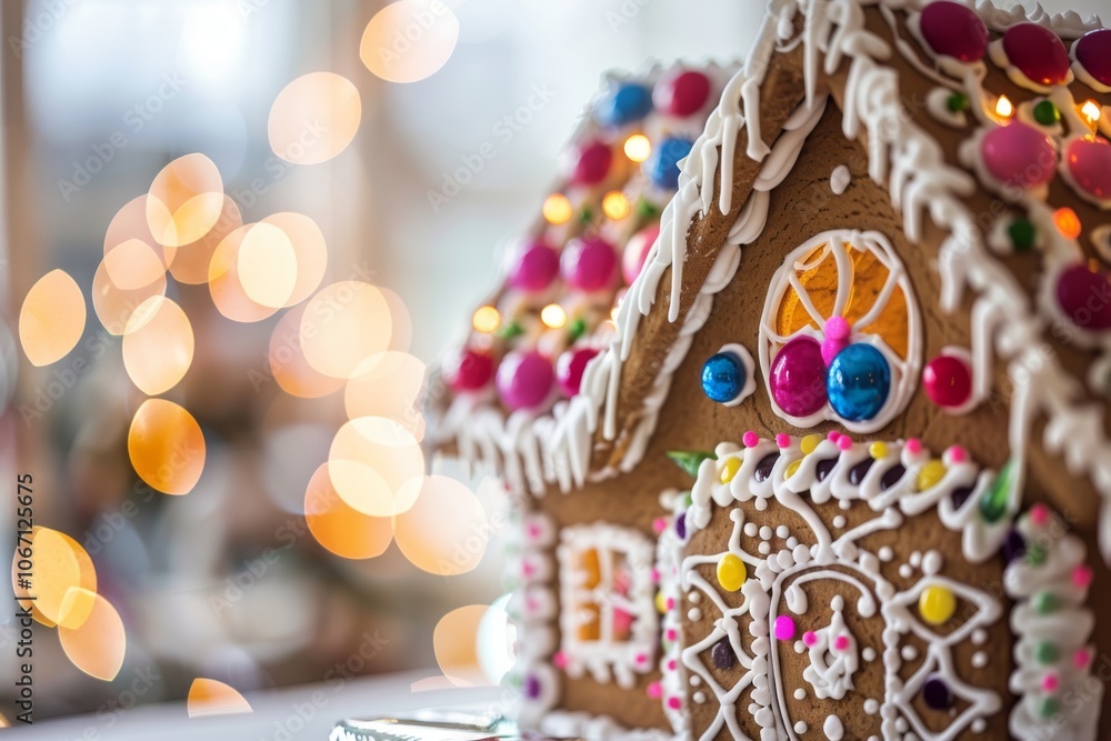 Naklejka premium Charming Gingerbread House Illustration