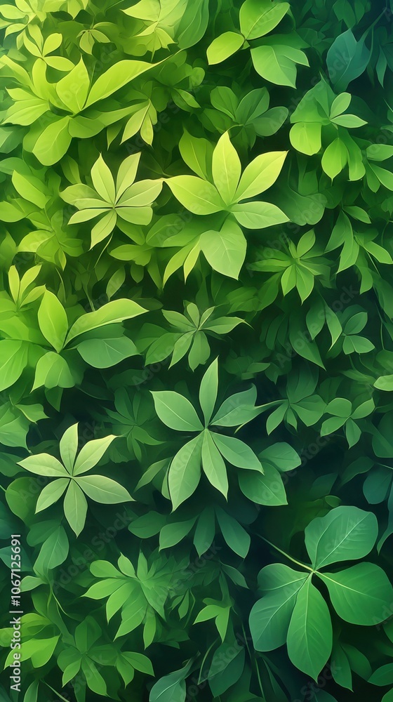 A lush array of green leaves showcasing various shades and textures in a beautiful natural display. A lush array of green leaves showcasing various shades and textures in a beautiful natural display.