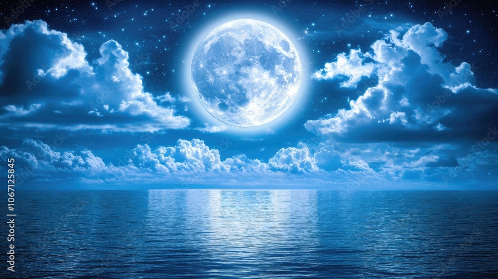 Enchanting Moonlit Night Over Calm Waters Enchanting Moonlit Night Over Calm Waters