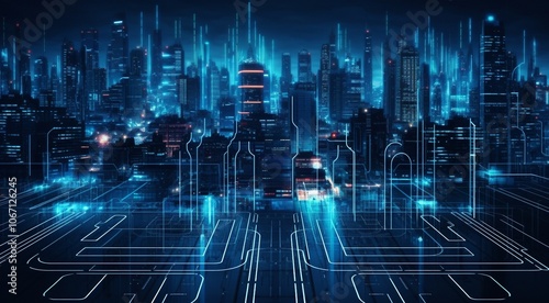 Wallpaper Mural abstract background, circuit board background, abstract technology background, full hd colored technology wallpaper, technology colors Torontodigital.ca