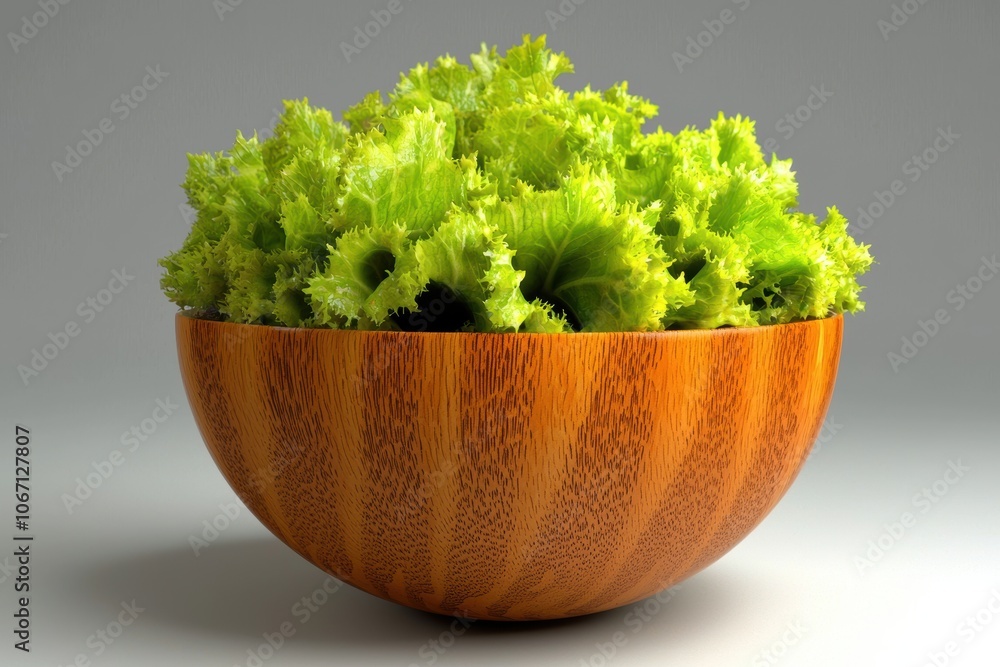 Stylized 3D Illustration of Fresh Salad Greens Stylized 3D Illustration of Fresh Salad Greens