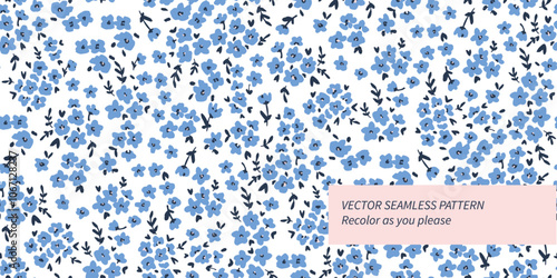 Tiny flowers - vector seamless pattern 
