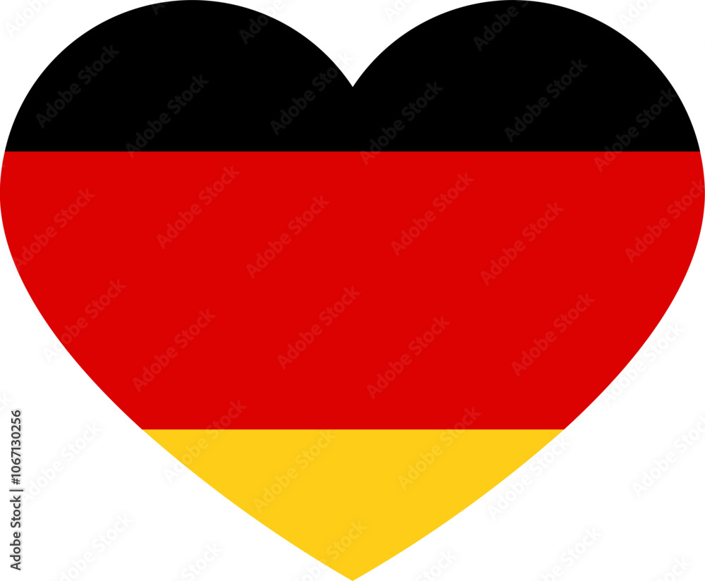 Naklejka premium Heart Icon inside Germany Flag