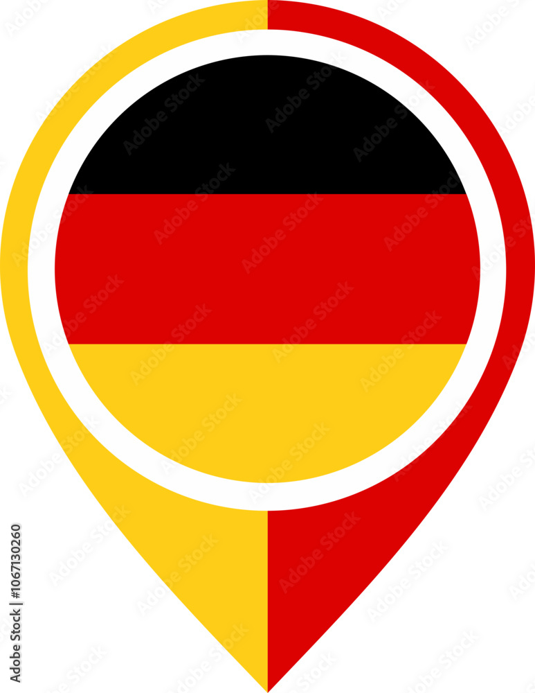 Map Icon Inside Germany Flag Map Icon Inside Germany Flag