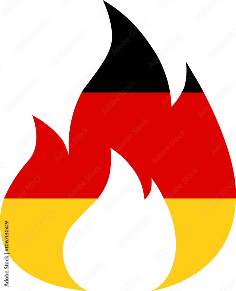 Obraz premium Germany Flag In Fire