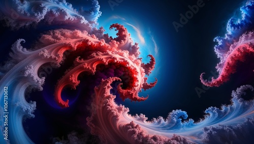 A Mesmerizing Depiction of Swirling Blue Tones in Digital Art: Perfect for Abstract Backgrounds and Modern Interiors