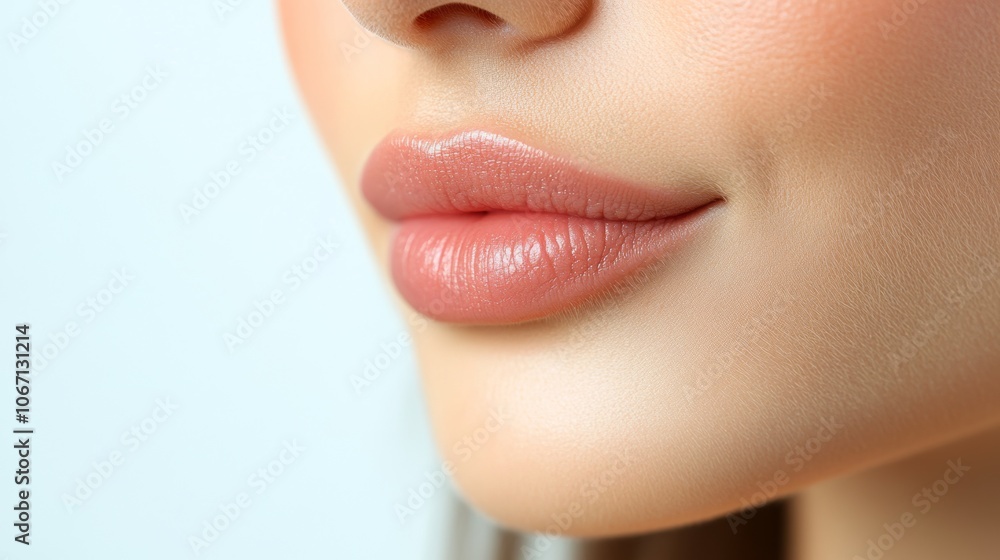 Close up Nude Lips Soft Pink Lip Gloss Beauty Skincare Cosmetics Makeup Fashion Face Mouth Woman Close up Nude Lips Soft Pink Lip Gloss Beauty Skincare Cosmetics Makeup Fashion Face Mouth Woman