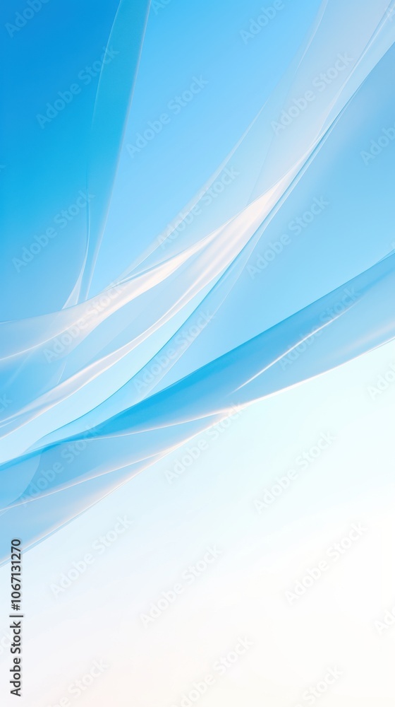 Naklejka premium Soft blue abstract waves creating a tranquil and serene atmosphere.