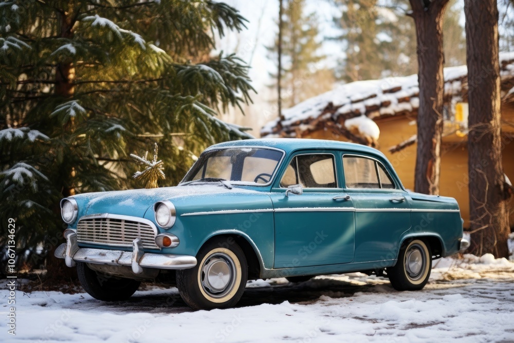 Fototapeta premium Car vehicle tree day.
