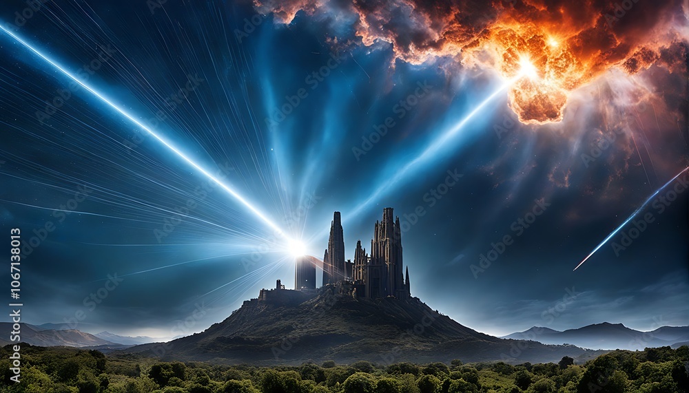 landscape with clouds and mountains