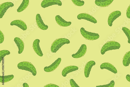Pickle or green cucumber seamless pattern background