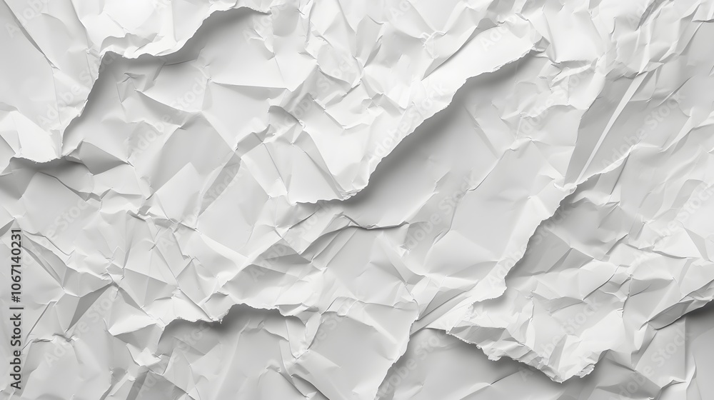 Premium wrinkled texture on an unfolded white paper sheet AI generated illustration Premium wrinkled texture on an unfolded white paper sheet AI generated illustration