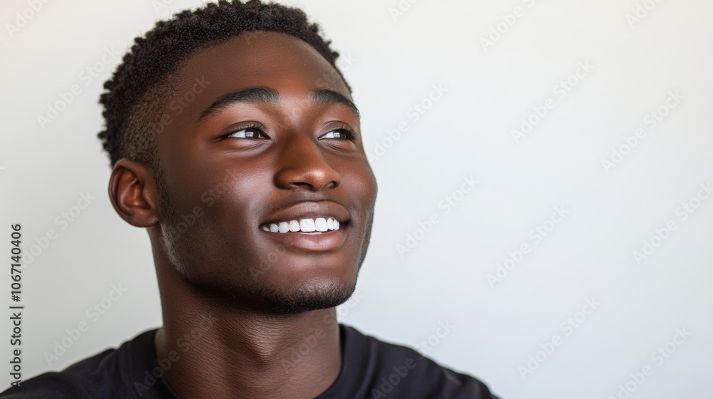 Happy Young Black Man Smiling Portrait Close Up Happy Young Black Man Smiling Portrait Close Up