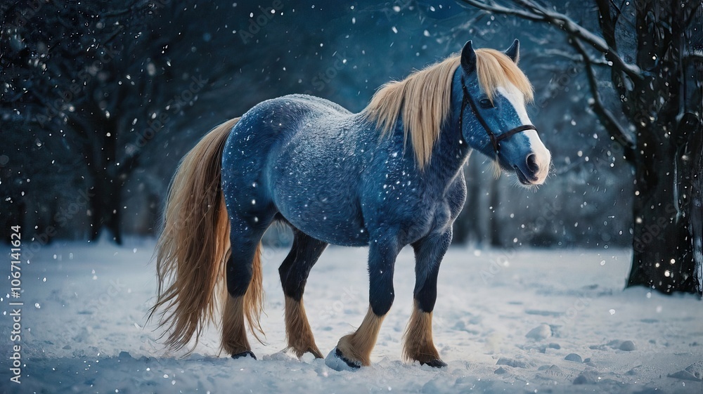 Horses in winter Christmas Horses in winter Christmas