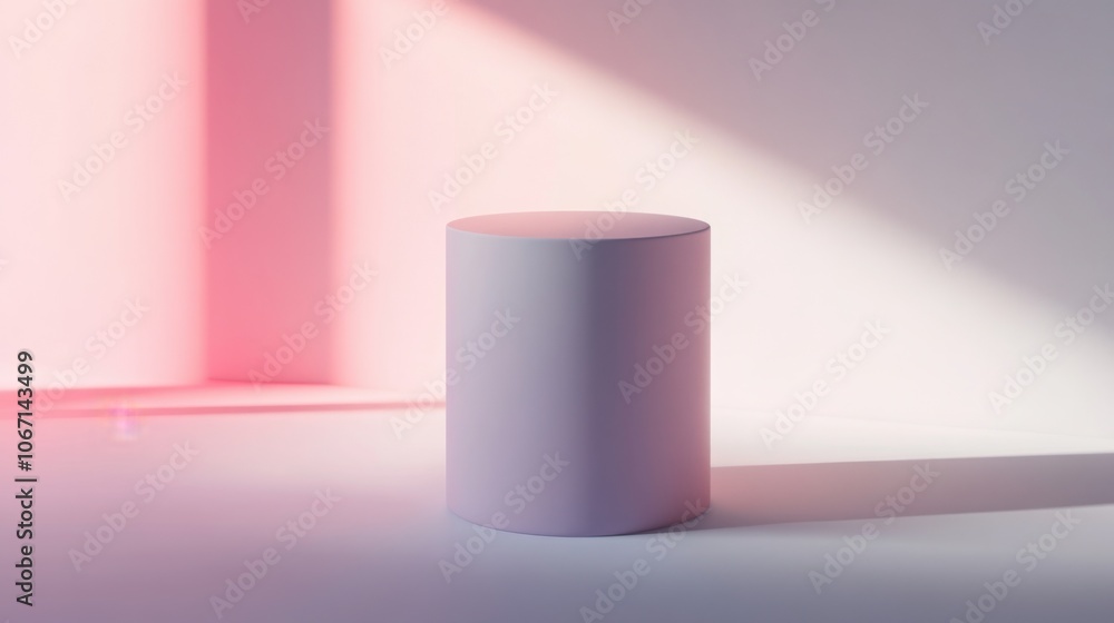A 3D cylinder with a matte finish, positioned on a white background with subtle shadows. A 3D cylinder with a matte finish, positioned on a white background with subtle shadows.