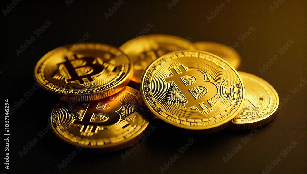a pile of gold bitcoins on a black surface a pile of gold bitcoins on a black surface