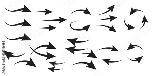 Set of air direction showing arrow collection. arrow different direction symbol. Vector Illustration.