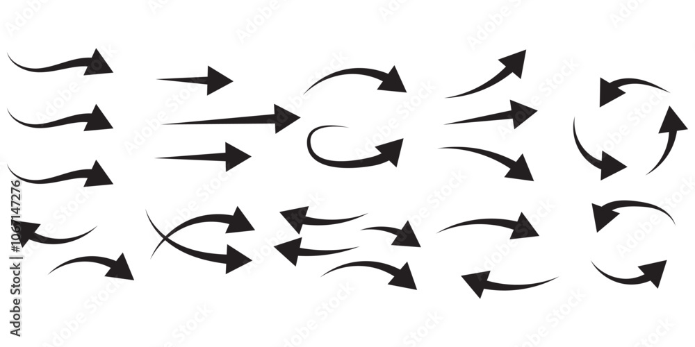Set of air direction showing arrow collection. arrow different direction symbol. Vector Illustration. Set of air direction showing arrow collection. arrow different direction symbol. Vector Illustration.