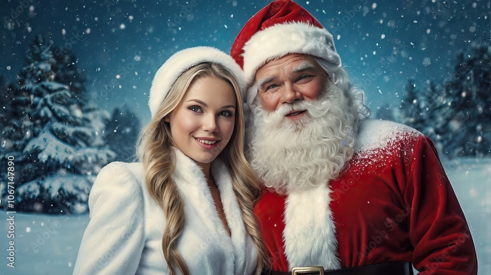 Girl with santa claus Christmas Girl with santa claus Christmas