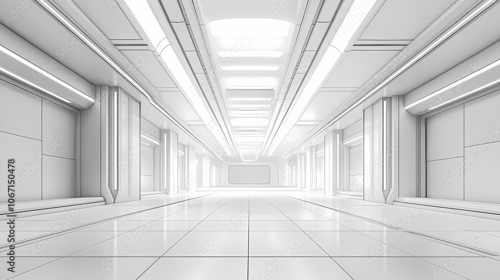 Abstract modern architecture background, empty open space interior. Futuristic. Illustration Abstract modern architecture background, empty open space interior. Futuristic. Illustration