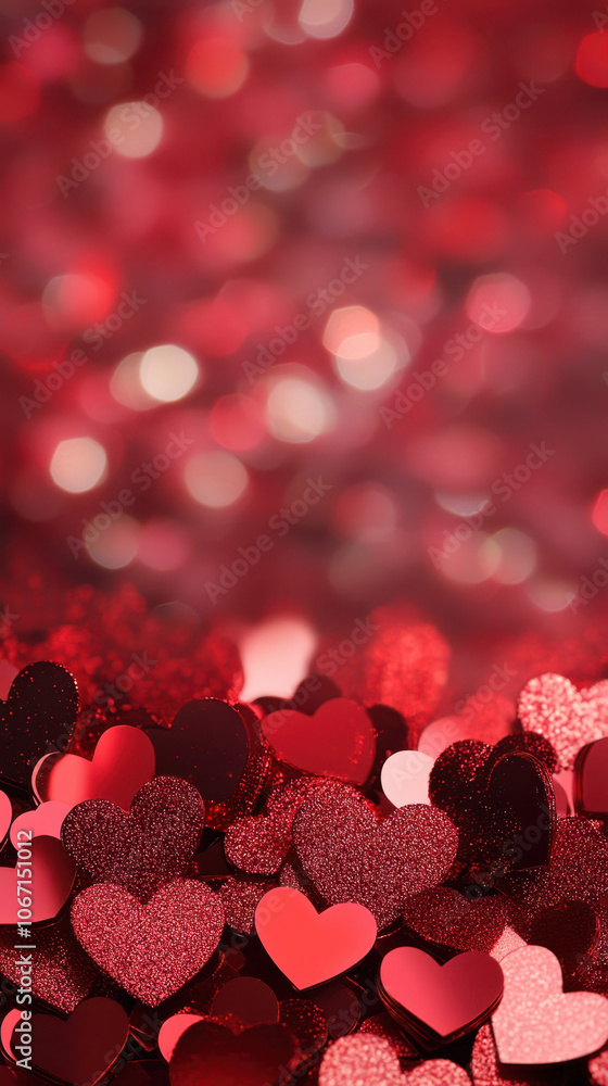 vibrant background of red hearts creates romantic atmosphere, perfect for celebrations of love and affection. sparkling hearts add festive touch vibrant background of red hearts creates romantic atmosphere, perfect for celebrations of love and affection. sparkling hearts add festive touch