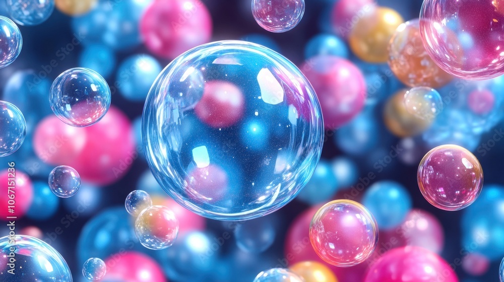 Colorful bubbles floating in a vibrant and dynamic background. Colorful bubbles floating in a vibrant and dynamic background.
