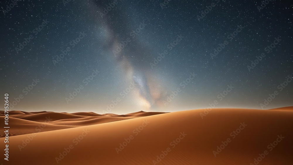 Desert Sand Dunes Under the Celestial Display, awe-inspiring, celestial display, galaxy Desert Sand Dunes Under the Celestial Display, awe-inspiring, celestial display, galaxy