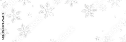 Delicate snowflake pattern on white background with intricate details and crystal formations, snowflake design, sparkling, icy crystals
