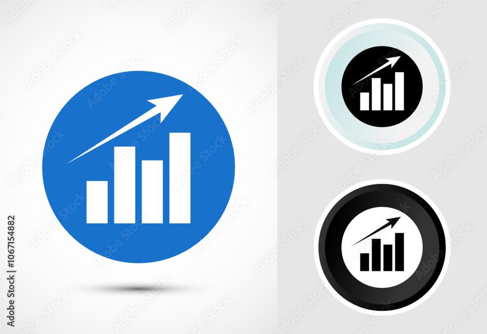 Bar chart icon design illustration, Graph logo, Growth sign, Growth chart Bar chart icon design illustration, Graph logo, Growth sign, Growth chart