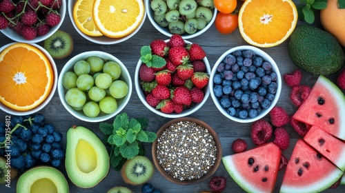 Explore a colorful array of fresh fruits and healthy ingredients for vibrant recipes and snacks