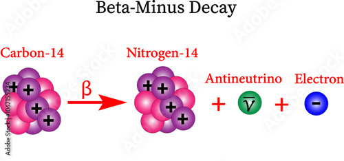 Vector illustration of Beta Decay.