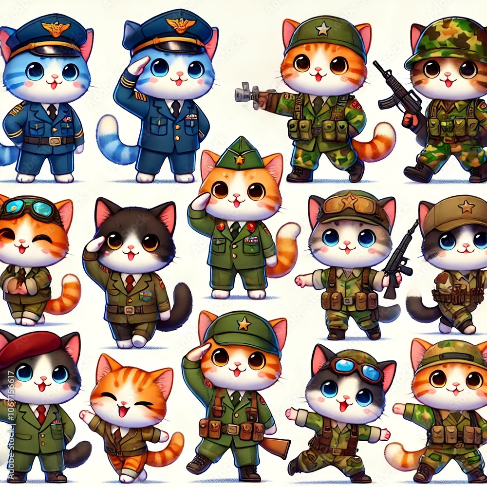 Saluting Feline Soldiers Saluting Feline Soldiers