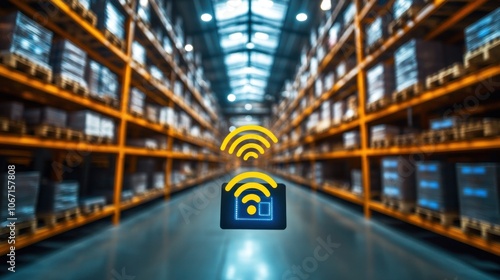 Efficient Smart Warehouse Management Through RFID Technology and Connected Products for Enhanced Logistics and Inventory Control. photo