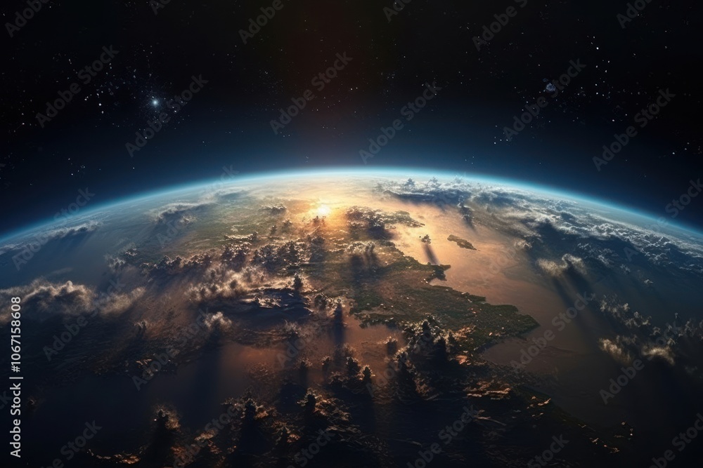 Obraz premium Earth photographed from space astronomy planet exploration.