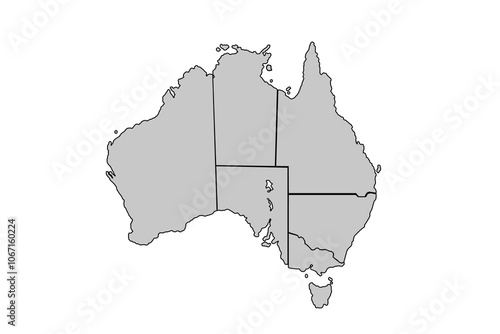 Map of Australia for website layouts,background,education, precise,customizable,Travel worldwide,map silhouette backdrop,earth geography, political,reports.Vector illustration map.