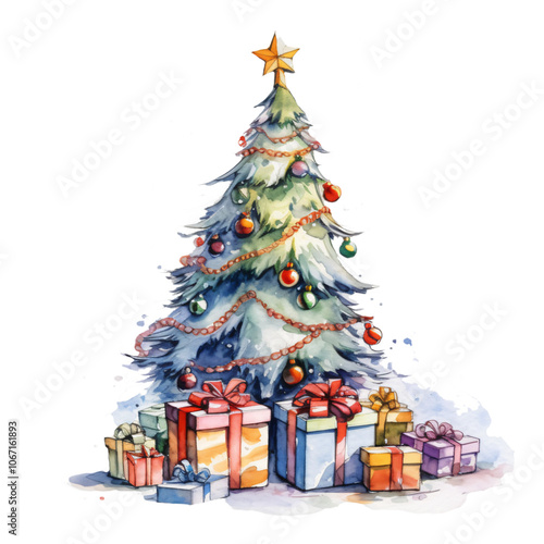 Festive Tree with Gifts photo