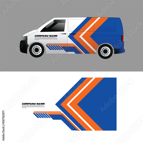 vector design of cargo van car body sticker
