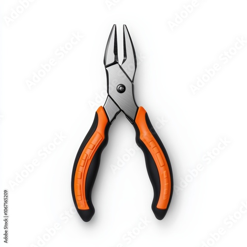 A pair of precision pliers with ergonomic grips, perfect for intricate tasks in crafts or repair work. photo