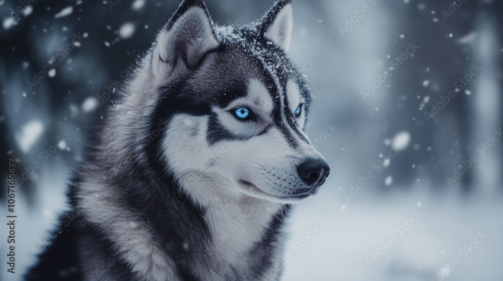 Husky with piercing blue eyes, seated on a white background, showcasing a misunderstood but loyal companion. Husky with piercing blue eyes, seated on a white background, showcasing a misunderstood but loyal companion.