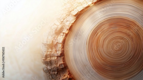 Tree Trunk Cross Section with Rings and Texture