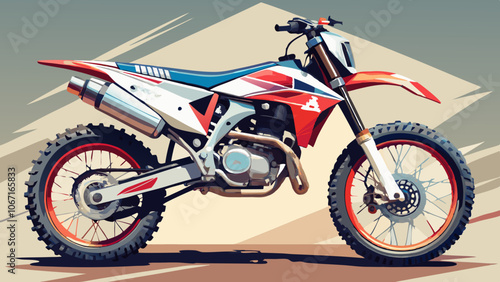 hyperrealistic motocross bike isolated on white. Generative Ai content