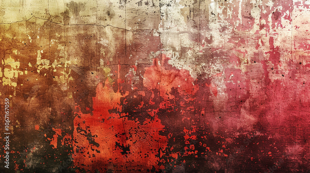 A colorful, abstract painting with a lot of texture and splatters. A colorful, abstract painting with a lot of texture and splatters.