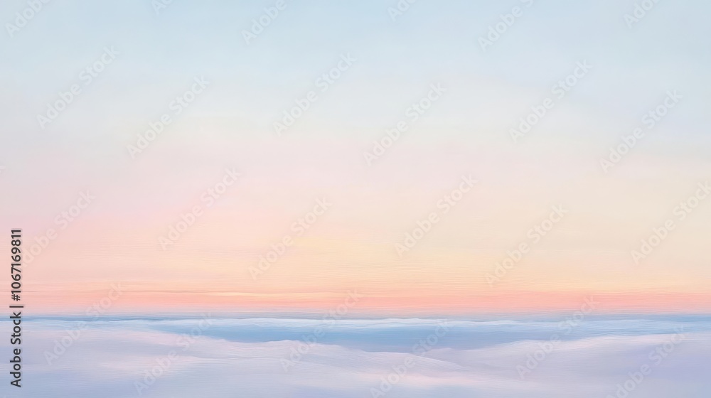 A soft sunrise with oil paint, blending pastel pinks and soft blues into the horizon A soft sunrise with oil paint, blending pastel pinks and soft blues into the horizon